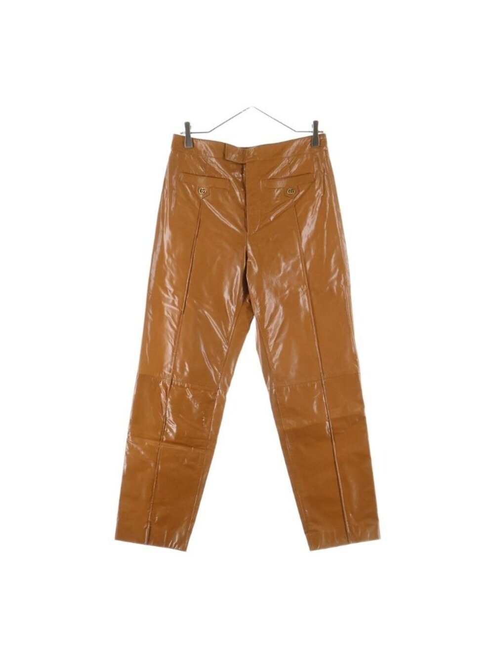 Gucci Unicum by Alessandro Michele Lambskin Pants Unicom Patent Slim Tapered